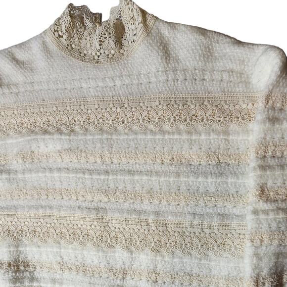 ZARA Blogger Favorite Oversized Lace Crochet Sweater Small - Picture 3 of 8